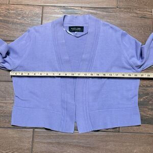 +EVAN PICONE Cardigan Sweater BLACK LABEL Open Cropped Lavender Purple Sz L